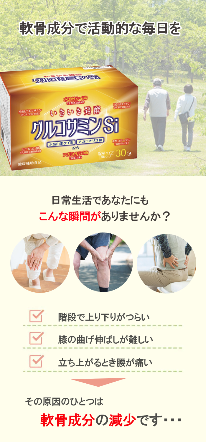 軟骨成分で活動的な毎日を 日常生活であなたにもこんな瞬間がありませんか?